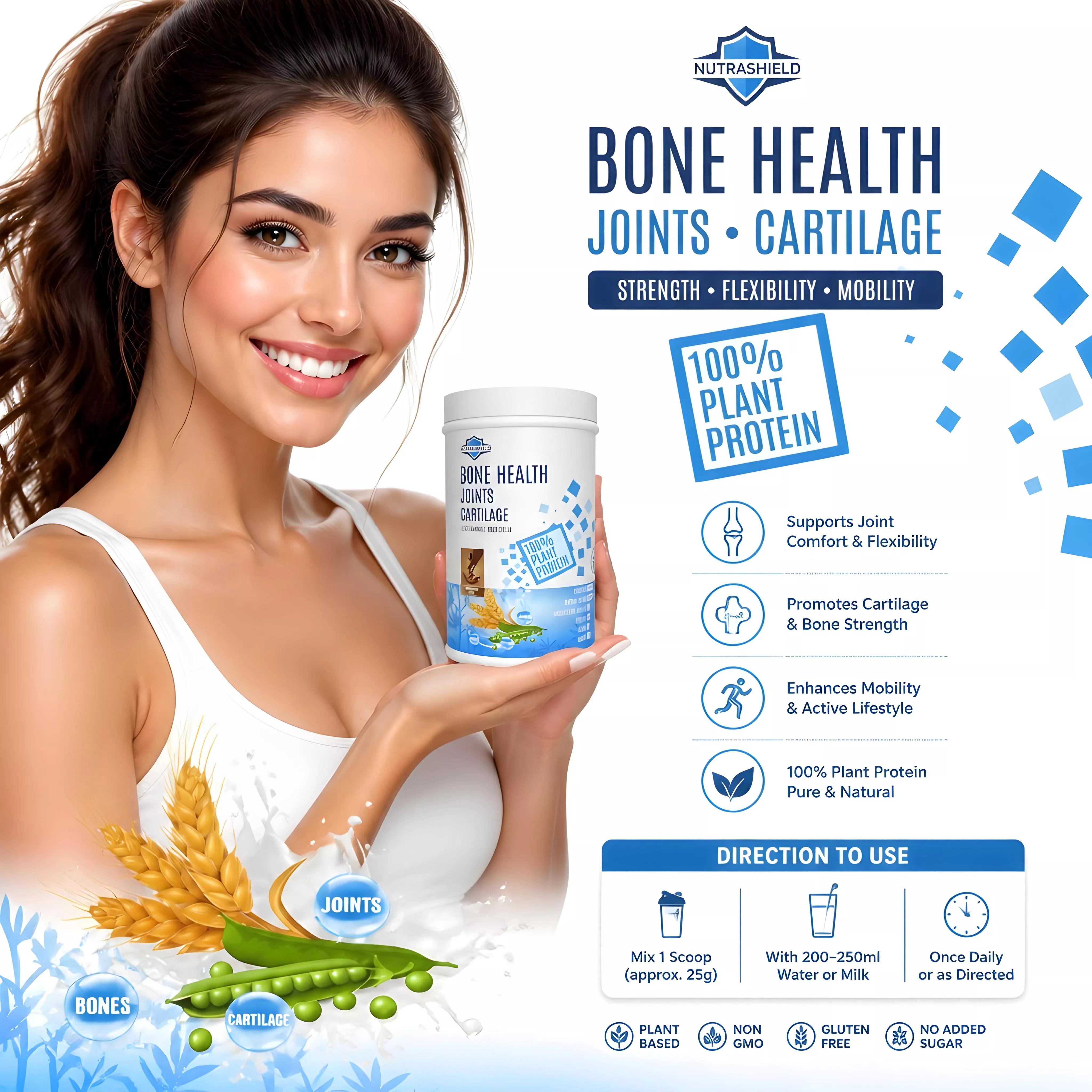 BONE Health Joints Cartilage(Glucosamine / Bosewellia)  (chocolate Latte) (400g) (HS00723)